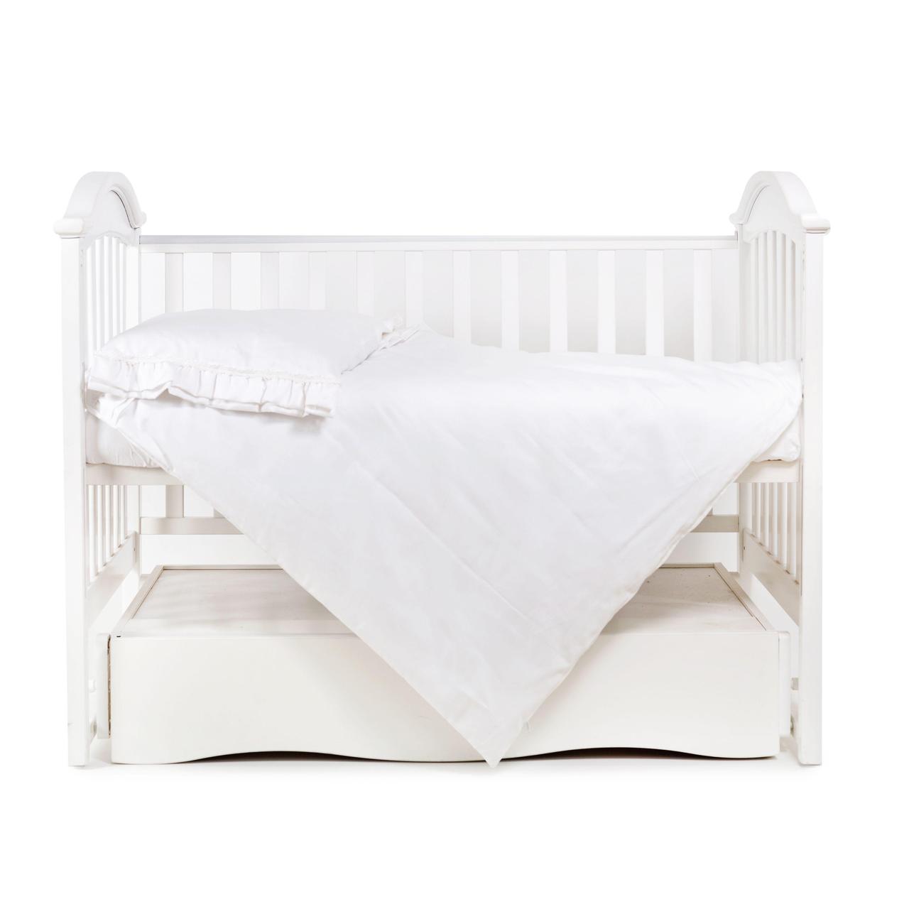 Дитячий набір змінної постільної білизни в ліжечко Twins Classic, 3 елементи, 120х60 см, білий