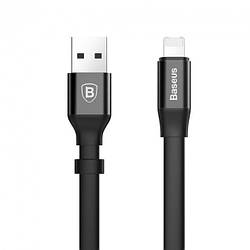 Кабель Baseus Nimble Two-in-one Portable Cable (Android/iOS) плоский 0.23 м Black (CALMBJ-01)