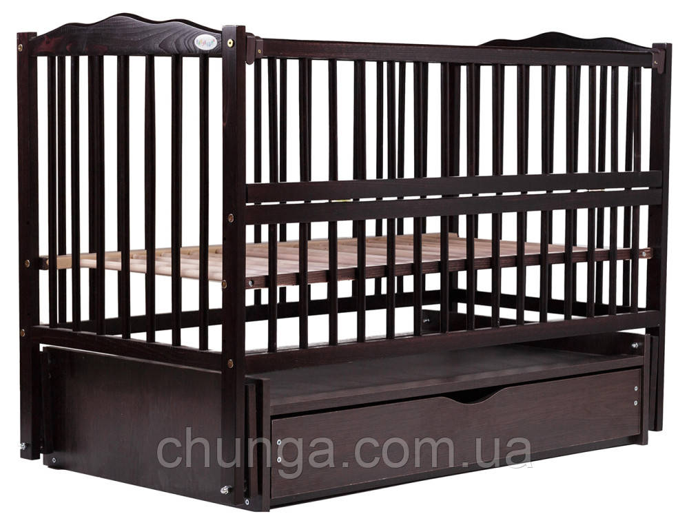Кровать Babyroom Веселка маятник, ящик, откидной бок DVMYO-3 бук венге
