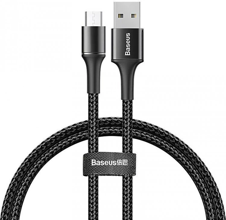 Кабель зарядний Baseus Halo Micro USB з LED-підсвіткою 0.5 м Black (CAMGH-A01)