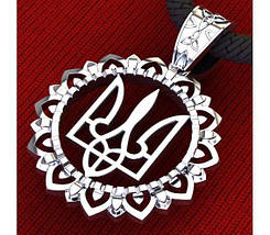 Тризуб, Герб України, Герб Тризуб, Тризубець, кулон, оберіг, амулет, срібло 925, золото 585, бронза, фото 2