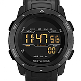 Військово-спортивний наручний чоловічий годинник із каучуковим ремінцем із підсвіткою з лічильником калорій,таймером, фото 2