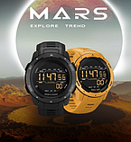 Військово-спортивний наручний чоловічий годинник із каучуковим ремінцем із підсвіткою з лічильником калорій,таймером, фото 5