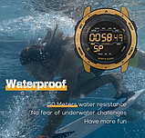 Військово-спортивний наручний чоловічий годинник із каучуковим ремінцем із підсвіткою з лічильником калорій,таймером, фото 7