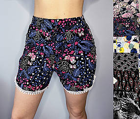 Шорти жіночі шифонові Шорти літні з мереживом 4XL — 7XL