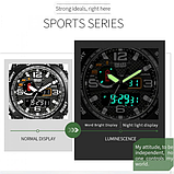 Чоловічий водонепроникний бюджетний наручний армійський і тактичний годинник smael з каучуковим ремінцем, фото 3