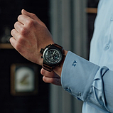 Годинники круглі військові та армійські зі шкіряним ремінцем, Тактичні бюджетні чоловічі годинники, фото 2