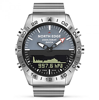 Кращий водонепроникний тактичний годинник з компасом туристичний з металевим браслетом