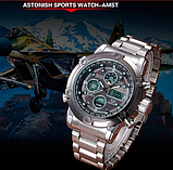 Кращий красивий армійський і тактичний годинник AMST з металевим браслетом, фото 5