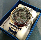 Кращий красивий армійський і тактичний годинник AMST з металевим браслетом, фото 6