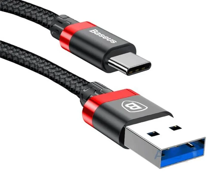 Кабель Baseus Golden Belt Series Cable USB 3.0 to USB Type-C 3 A 1.5 м Black/Red (CATGB-A19)