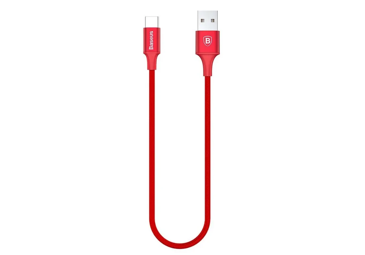 Кабель Baseus Rapid Series USB to USB Type-C Cable з підсвіткою 0.25 м Red (CATSU-A09)