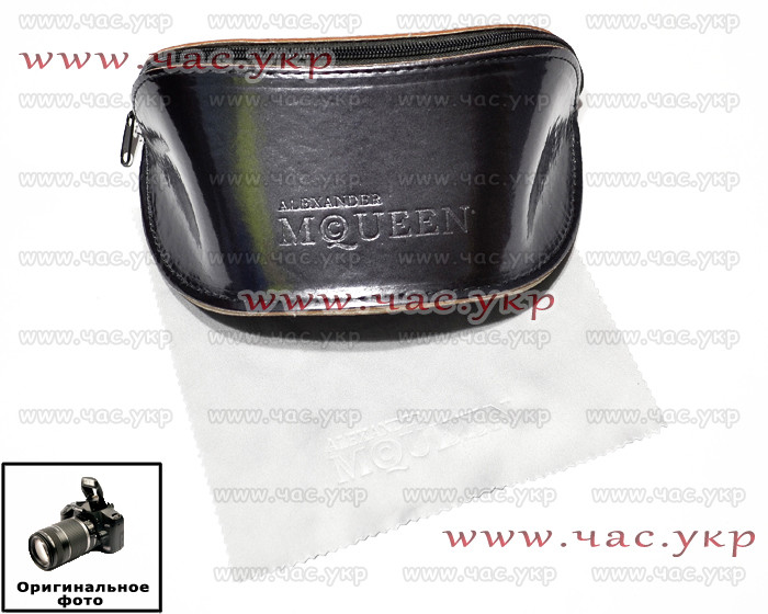 Шкіряний футляр для сонцезахисних окулярів Alexander McQueen комплект чохол Олександр Маккуїн Маквин