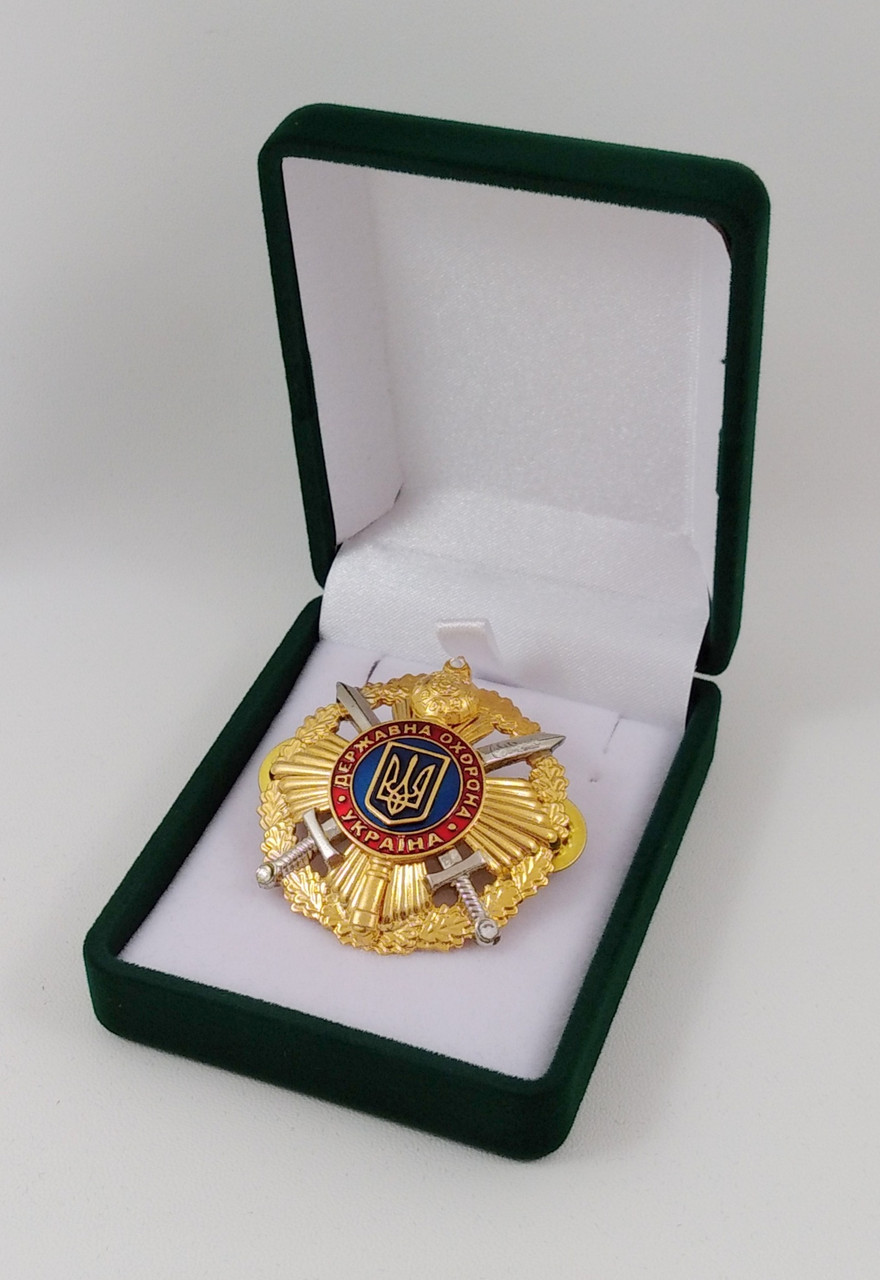 Класичний футляр для нагород, медалей, орденів, монет, значків зелений оксамитовий 804-2