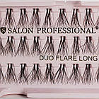 Пучкові вії для нарощування подвійні Salon Duo Flare Individual Lashes LONG, фото 2