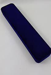Футляр для браслета, ланцюжка широкий синій оксамитовий 0628