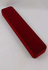 Футляр для браслета, ланцюжка широкий червоний оксамитовий 0628