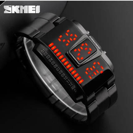 Чоловічий наручний годинник Skmei 1179, оригінальний чорний годинник, фото 1