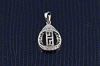 Кулон Xuping Jewelry капля с греческим узором 2 см серебристый
