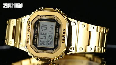 Жіночий спортивний годинник Skmei 1433, singapore золото, фото 4