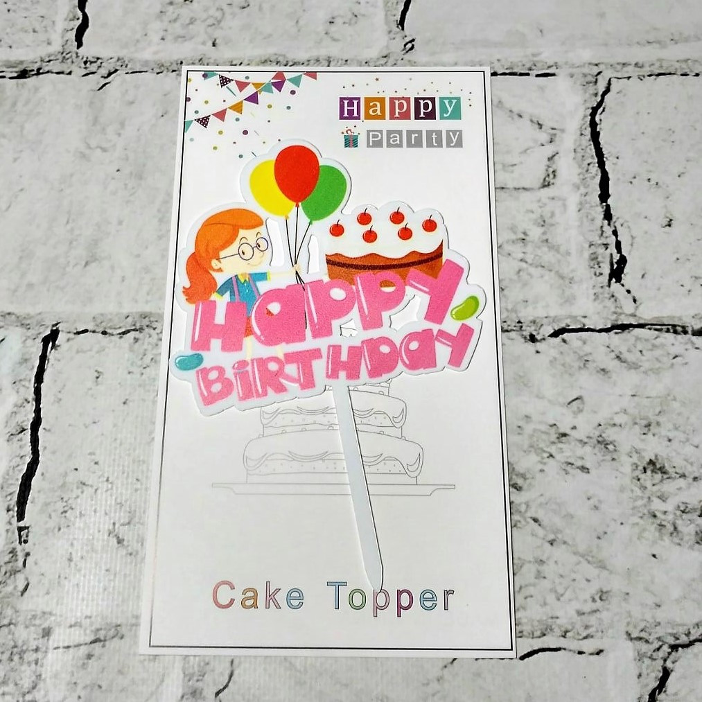 Топер для торта Happy Birthday