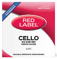 Струни для віолончелі D'Addario Super Sensitive 6105 Red Label Cello String Set — 3/4 Size