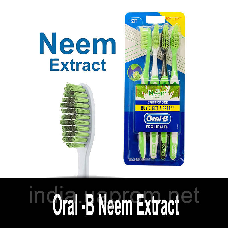 Зубна щітка ORAL B Neem Bio середня 4 шт, Зубная щётка Орал-Б Ним, Oral B Toothbrush with Neem Extract Soft, - фото 1 - id-p1270643487