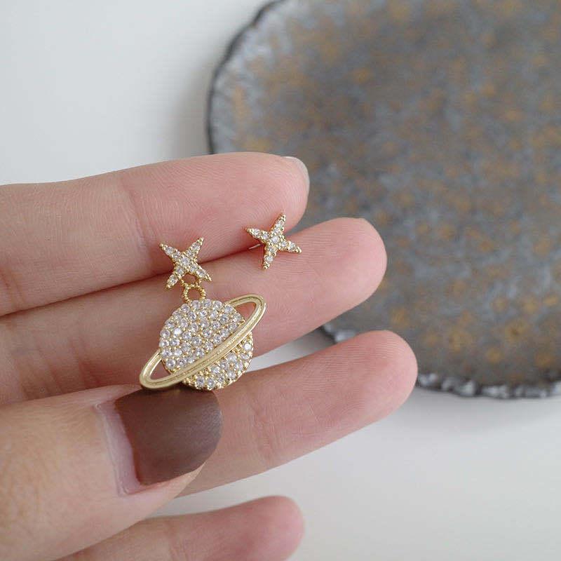 Сережки гвоздики Юпітер, що не темніє біжутерія, сережки на кожен день, у золотистому кольорі