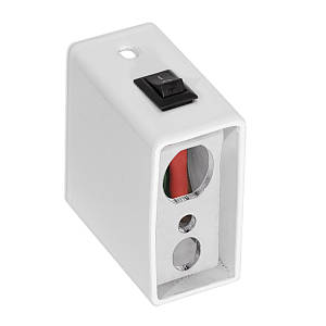 Модуль прихованого ел. під'єднання з вимикачем (для профільної стійки) Білий