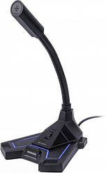 Мікрофони Мікрофон Maxxter Ghost Sound, USB, ігровий, синє підсвічування, чорний колір (код 126071)