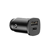 Автомобильное зарядное устройство Baseus Dual USB & USB-C QC 3.0 30 Вт Black (CCALL-AS01)