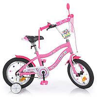 Велосипед детский PROF1 Y14241 14 дюймов, розовый, Land of Toys
