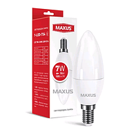 Лампа светодиодная MAXUS 1-LED-734 C37 7W 4100K 220V E14