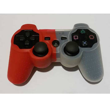 PS3 силіконовий чохол для джойстика (red/white)