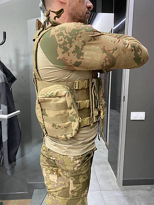 Розгрузка з 8 підсумками, сітка Cordura, Камуфляж, з розвантажувальною системою МОЛІ, тактичний жилет розвантажувальний, фото 2