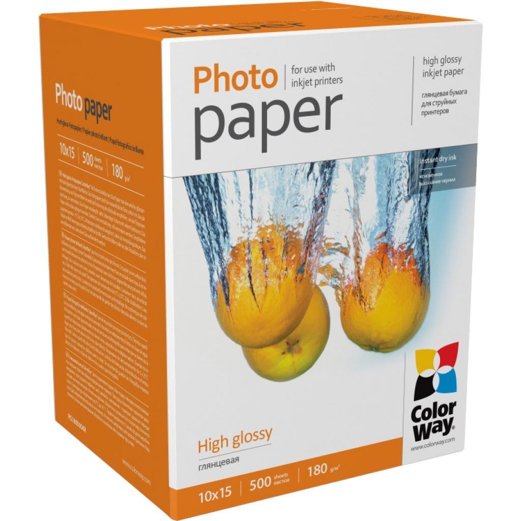 Фотопапір ColorWay 10x15 (101x152 mm), 500 листів, 180 г/м2 (PG1805004R)