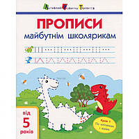 Обучающая книга "Прописи будущим школьникам. Шаг 1" АРТ 14801 по клеточкам и линиям, укр, Land of Toys