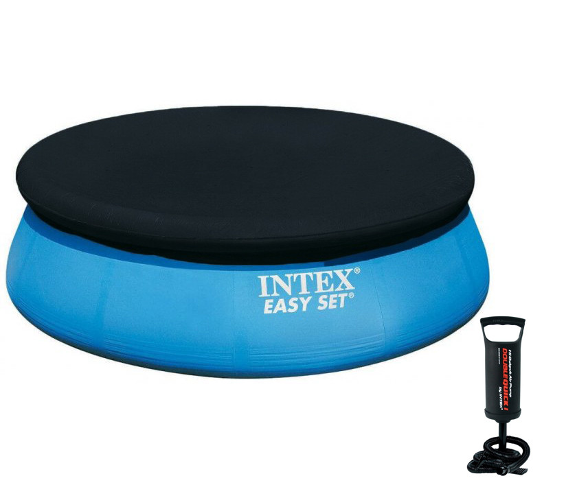 Надувний басейн intex 28110 Easy set 244 х 76 см із насосом та тентом