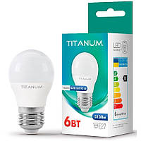 LED лампа TITANUM G45 6W E27 4100K Белый свет