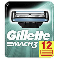 Сменные кассеты для бритья Gillette Mach 3 12 шт