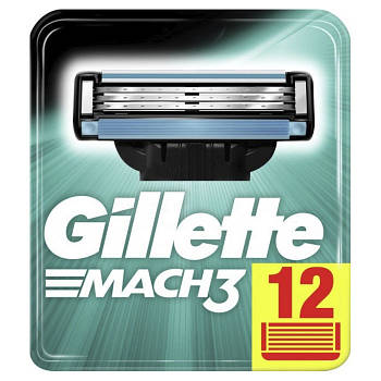 Змінні касети для гоління Gillette Mach 3 12 шт