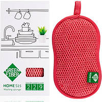Губка GreenWay Green Fiber HOME S15, для мытья посуды, коралловая (08104)