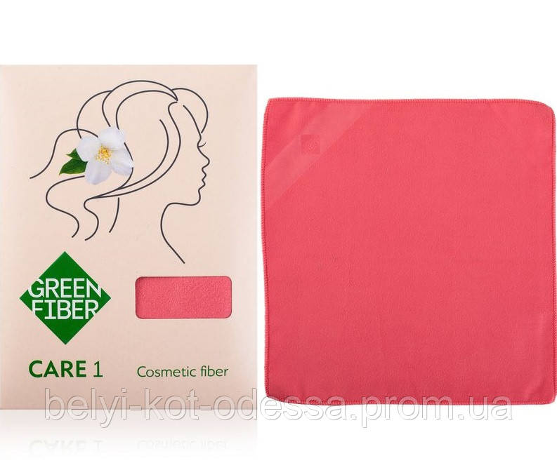 Серветка GreenWay Green Fiber CARE 1, Файбер косметичний, кораловий (08082)