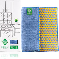 Спонж GreenWay Green Fiber HOME S6, для кухни SPLITTER голубой, тройной 2х стор., scrub+ (08041)