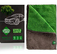 Автополотенце GreenWay Green Fiber AUTO A5, для сухой уборки, серо-зеленое (08072)