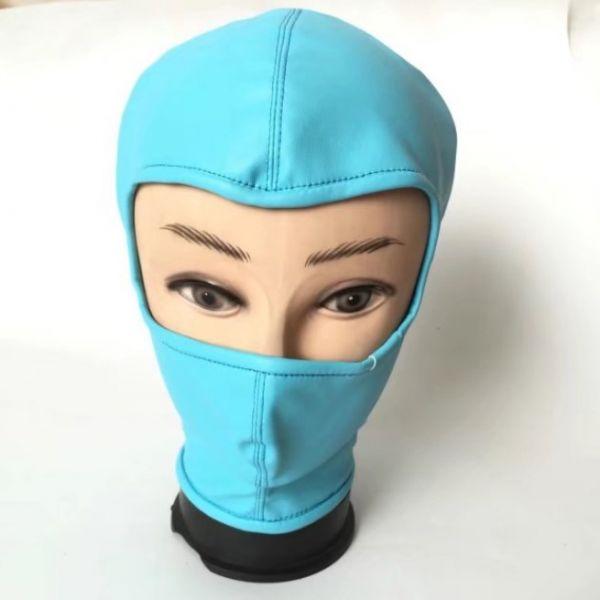 Latest PU-Leather Hood Showing Eyes BLUE | Puls69, фото 1
