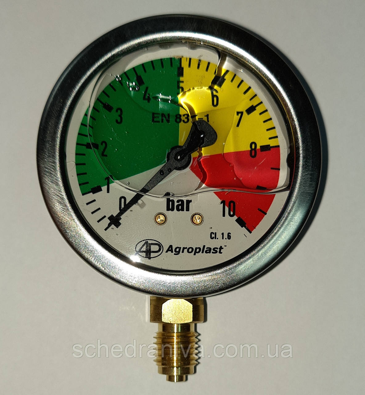 Манометр Гліцериновий M12*1,5 0-15bar fi60 Agroplast EN 837-1