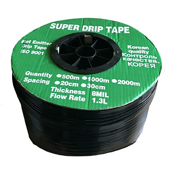 КРАПЕЛЬНА СТРІЧКА ЭМИТТЕРНАЯ SUPER DRIP TAPE 20СМ (БУХТА 1000 М) КОРЕЯ