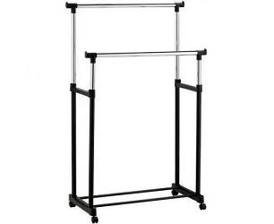 Подвійна телескопічна вішалка стійка для одягу підлогова MINI Double Pole
