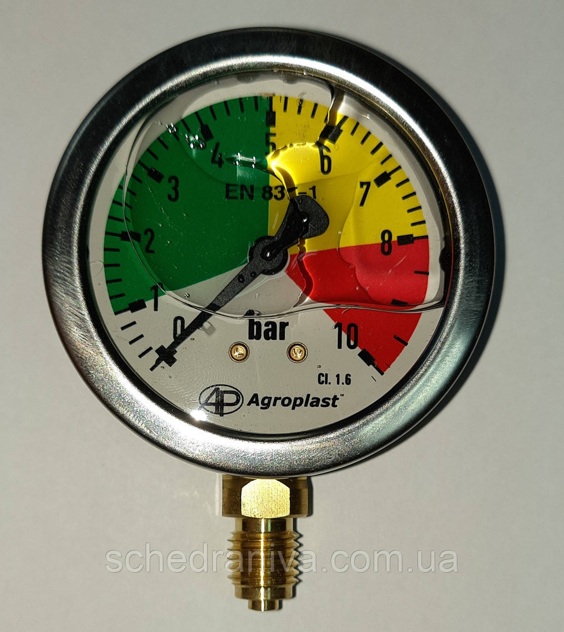Манометр Гліцериновий M12*1,5 0-15bar fi60 Agroplast EN 837-1